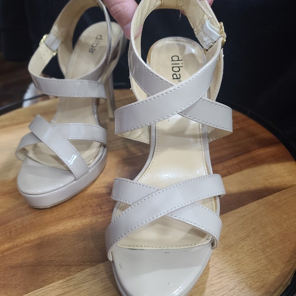 Heels,  beige,  strap, buckle
